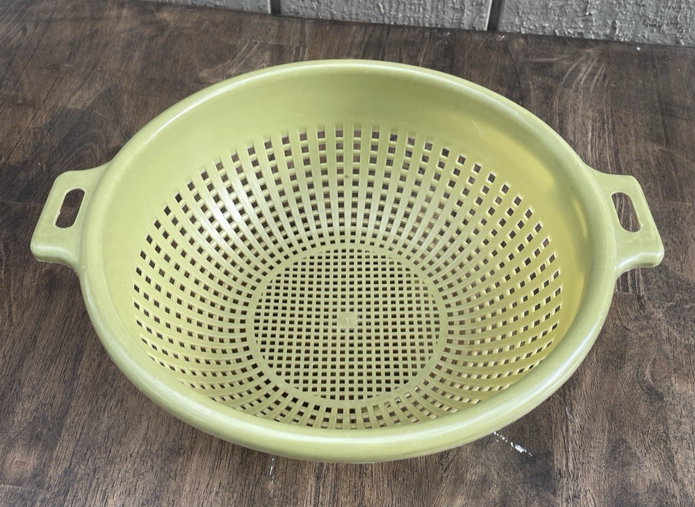 Vintage Avocado Green Max Klein Co Strainer Colander