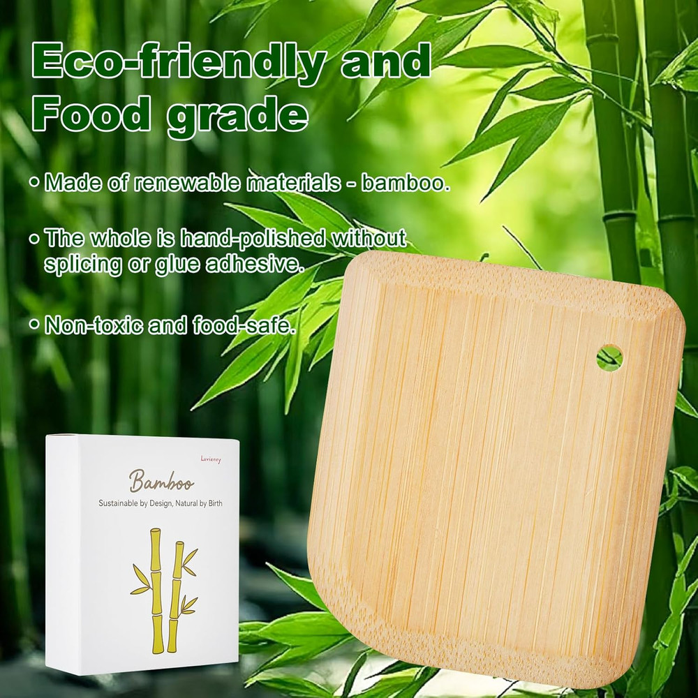 Bamboo Pan Scraper, Pot Scraper, Food Scraper, Kitchen Scraper Tools for Cast Ir