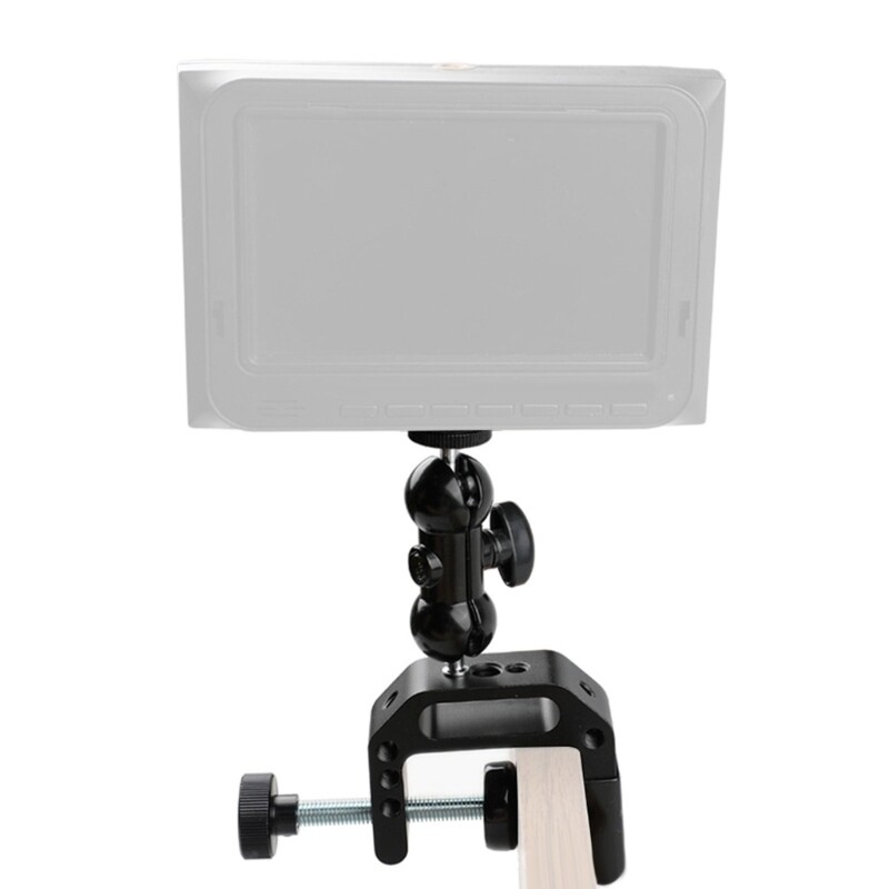 C Clamp 360 Degree Rotatable Mini Ball Head Mount Support With 1/4-20 Thread