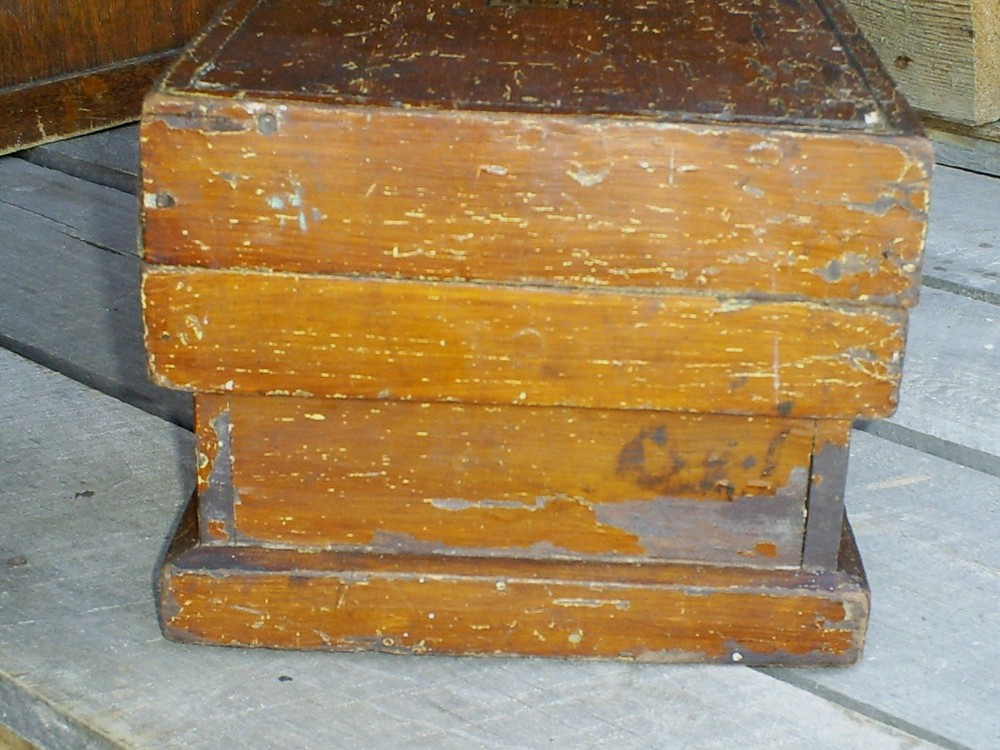 Antique Painted Chest Trunk Tool Box Primitive AAFA