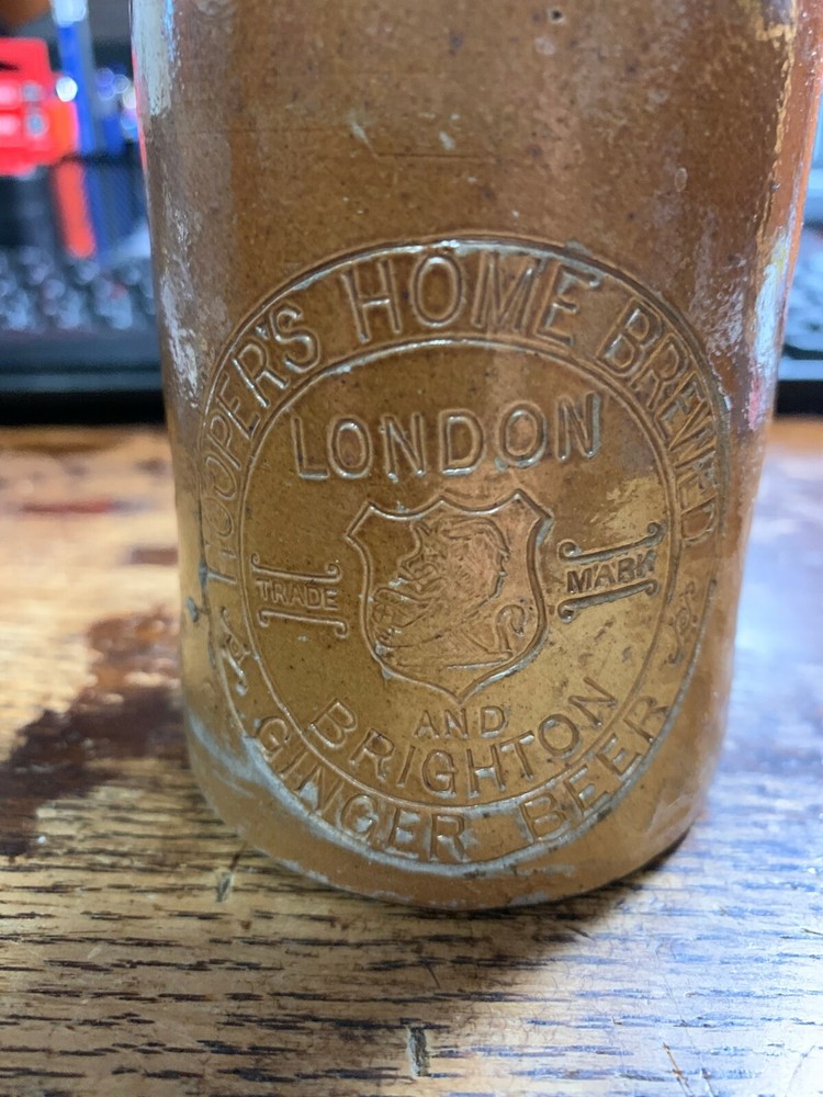 Vintage Hoopers Home brewed Ginger beer Stoneware Bottle