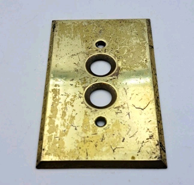 Vintage Push Button Light Switch Wall Plate Covers Rectangle Brass Hardware