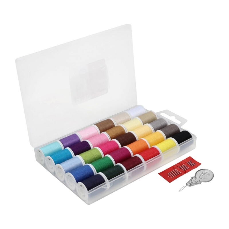 30 Roll Polyester Sewing Thread 50 Yard for Sewing Machines Hand Stitching Tool