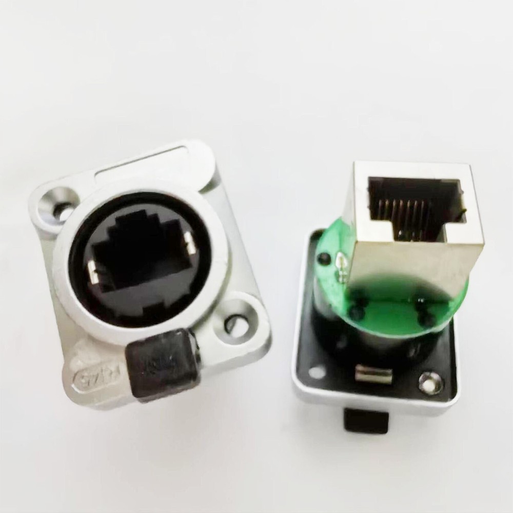 2x CAT5/6 RJ45 Feed-through Ethercon Chassis Panel Mount RJ45 Connector System