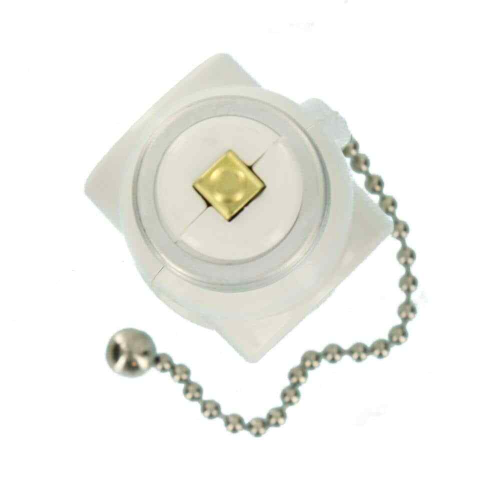 2-Outlet White Socket with Pull Chain 1406-W