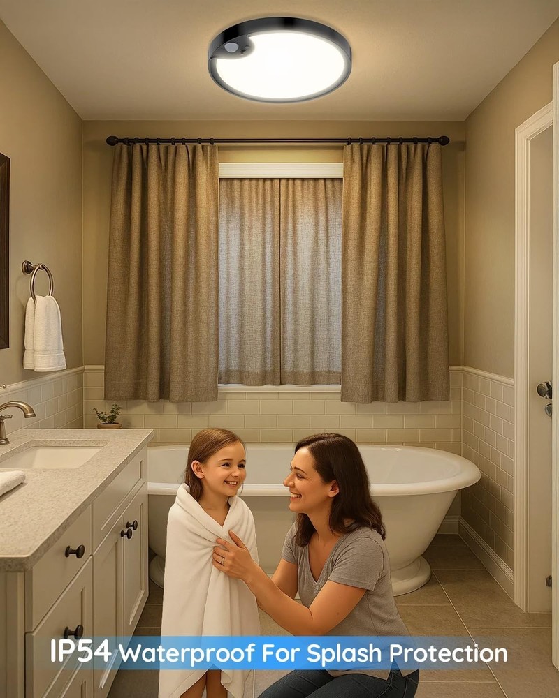 Waterproof Shower Light Indoor - Rechargeable Motion Sensor Ceiling Light, 3C...