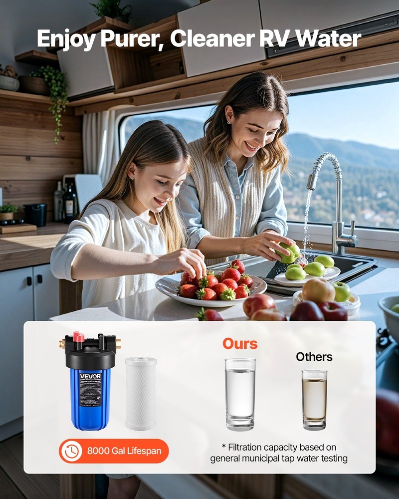 RV Water Filtration System Drinking Water Filter System Replaceable Cartri