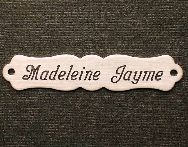 SADDLE PLATE ORNATE Small Halter Solid Nickel Silver Custom Engraved
