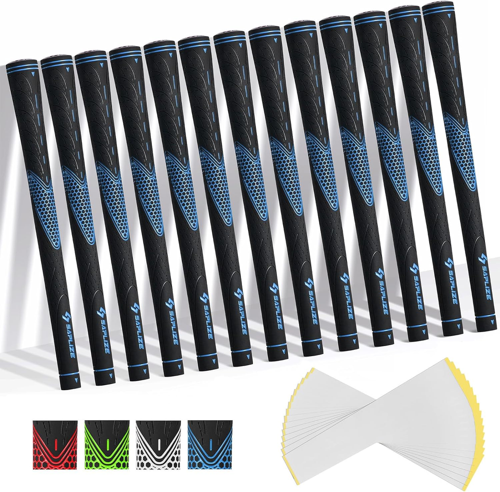 SAPLIZE Classic Rubber Golf Grips 13 Pack, High Feedback, Non-Slip, Choose from