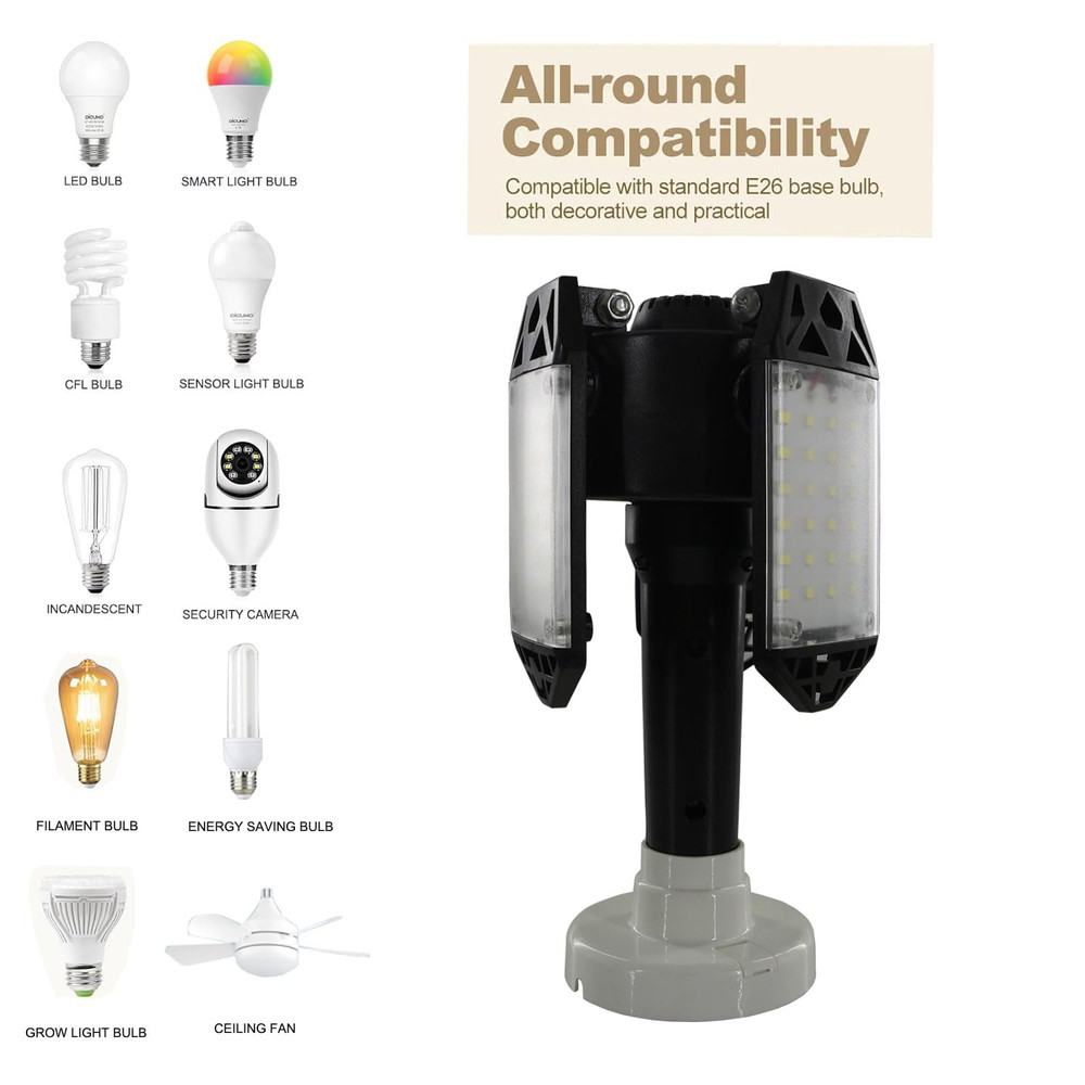 5.31 Inches Light Socket Extender, E26 to E27 Light Bulb Extension Socket Lamp L