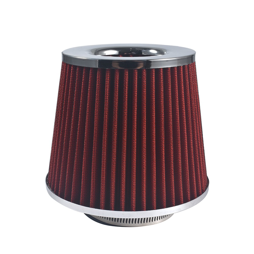 Red 3" 76mm Performance High Flow Cold Air Intake Cone Replacement Dry Filter
