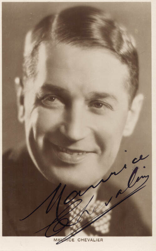 MAURICE CHEVALIER - PRINTED PHOTOGRAPH SIGNED IN INK