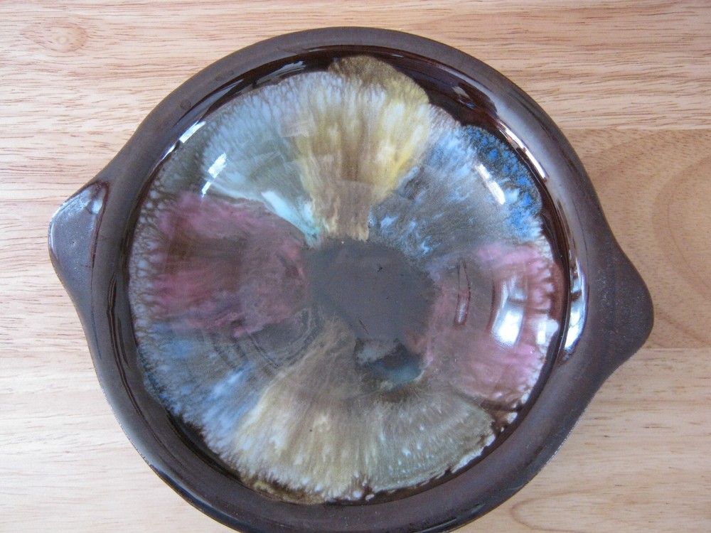 Hand Painted Drip Glaze Multicolored Pitcher & Bowl Set