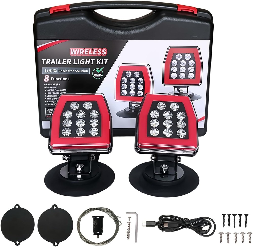 Wireless Trailer Lights Stop, Reverse, Turn, Strobe 7 Blade Connector