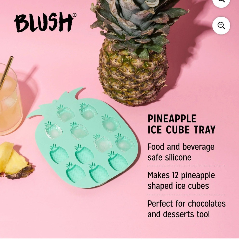 4 X Blush Pineapple Shaped Ice Mold