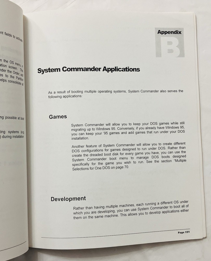 Original System Commander User Manual VCOM Partitioning Guide Windows Linux 1996
