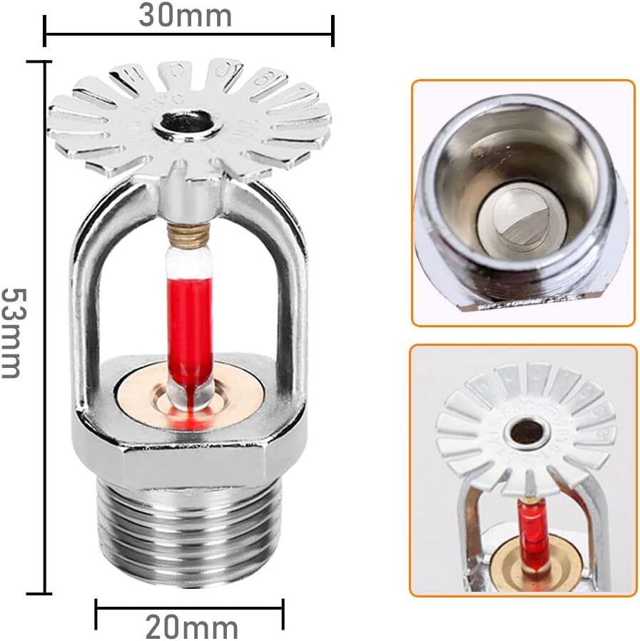 6PCS Globe 155°F Chrome Pendent Fire Sprinkler Head 1/2" Quick Response