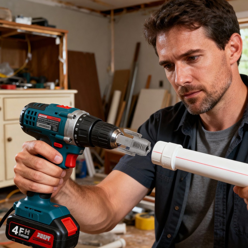 PVC Pipe Threader Kit: Integrated Internal/External Cutting Tool for Pipes