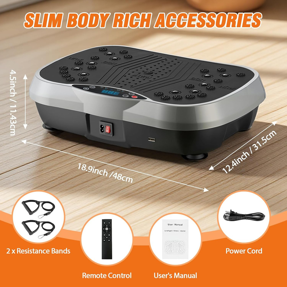 ALSO GO Vibration Plate Exercise Machine, 6 Workout Modes & 120-Level Vibration