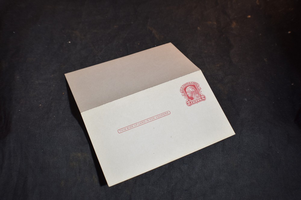 UY8 UNSEVERED Two Cent Red Washington Postcard