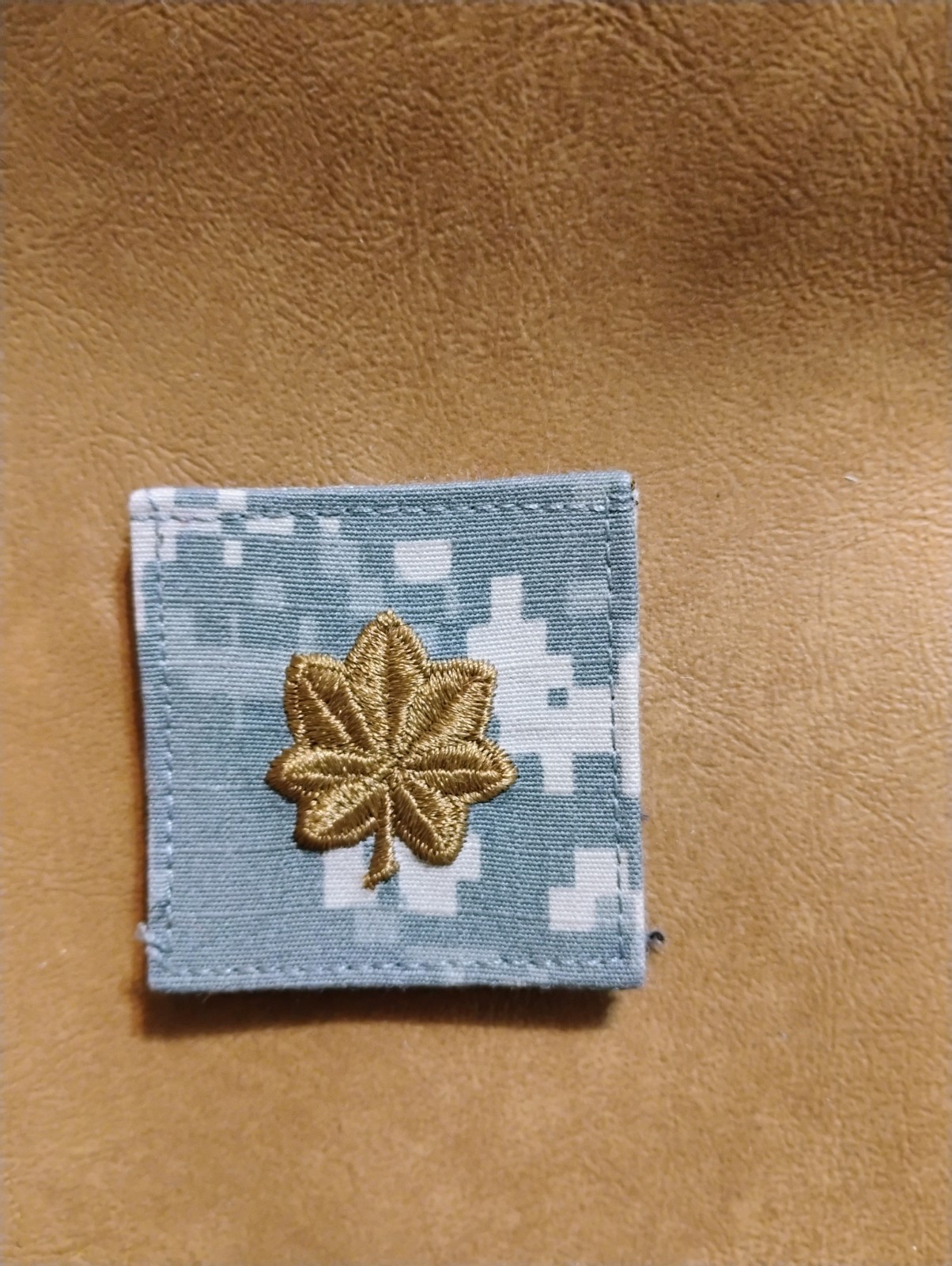 U.S. Army Major Rank Patch – ACU Digital Camo Gold Oak Leaf Officer Insignia