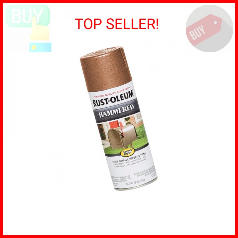 Rust-Oleum 210849 Stops Rust Hammered Spray Paint, 12 oz, Copper