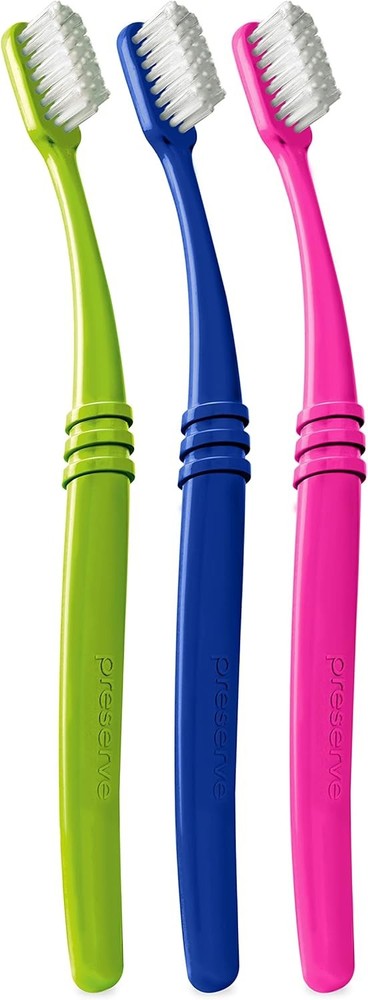 Eco-Friendly Toothbrush 3 Pack Soft Bristles Recycled Plastic