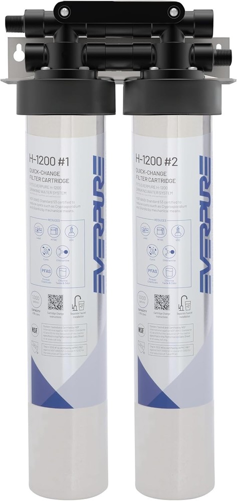 Pentair Everpure H-1200 Drinking Water System EV928200 Reduce Lead & PFOA/PFOS