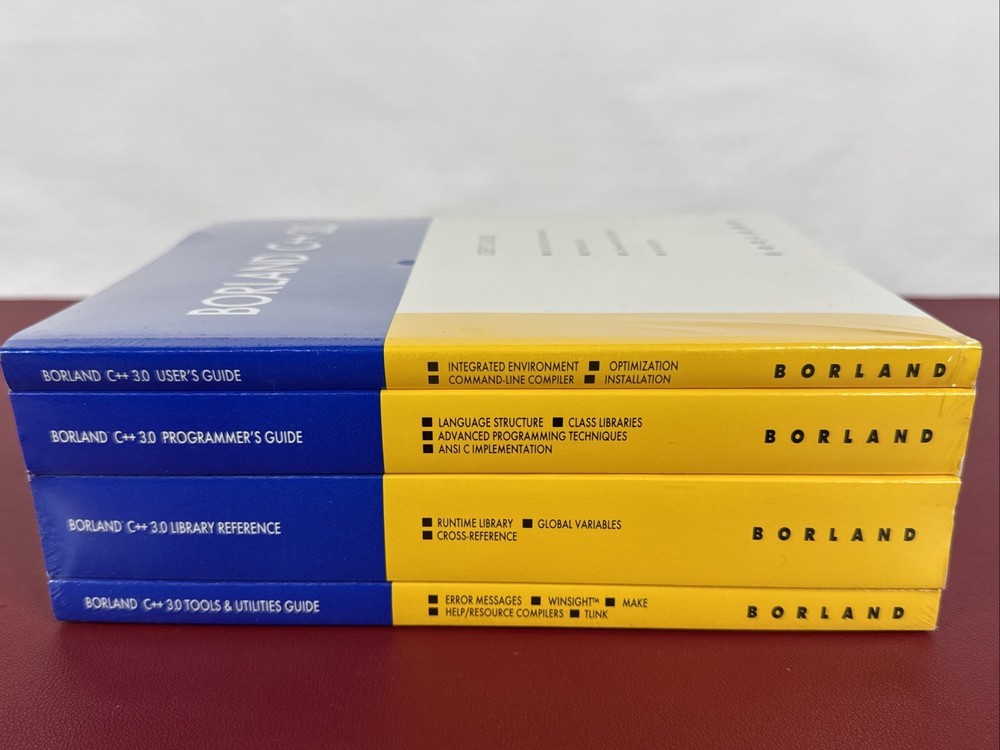 NEW lot 4 Borland C++ 3.0 User's Guides Programmer’s Library Reference Utilities