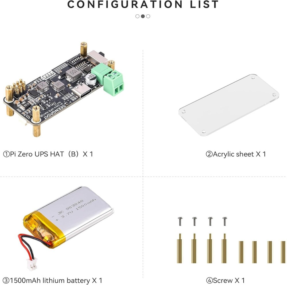 UPS HAT B Power Management Board with Solar MPPT for Raspberry Pi Zero Projects