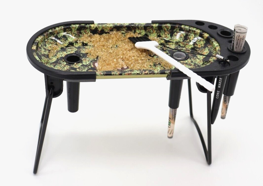 Ultimate Portable Rolling Tray Foldable Design Cone Loading Acesory Rack Durable