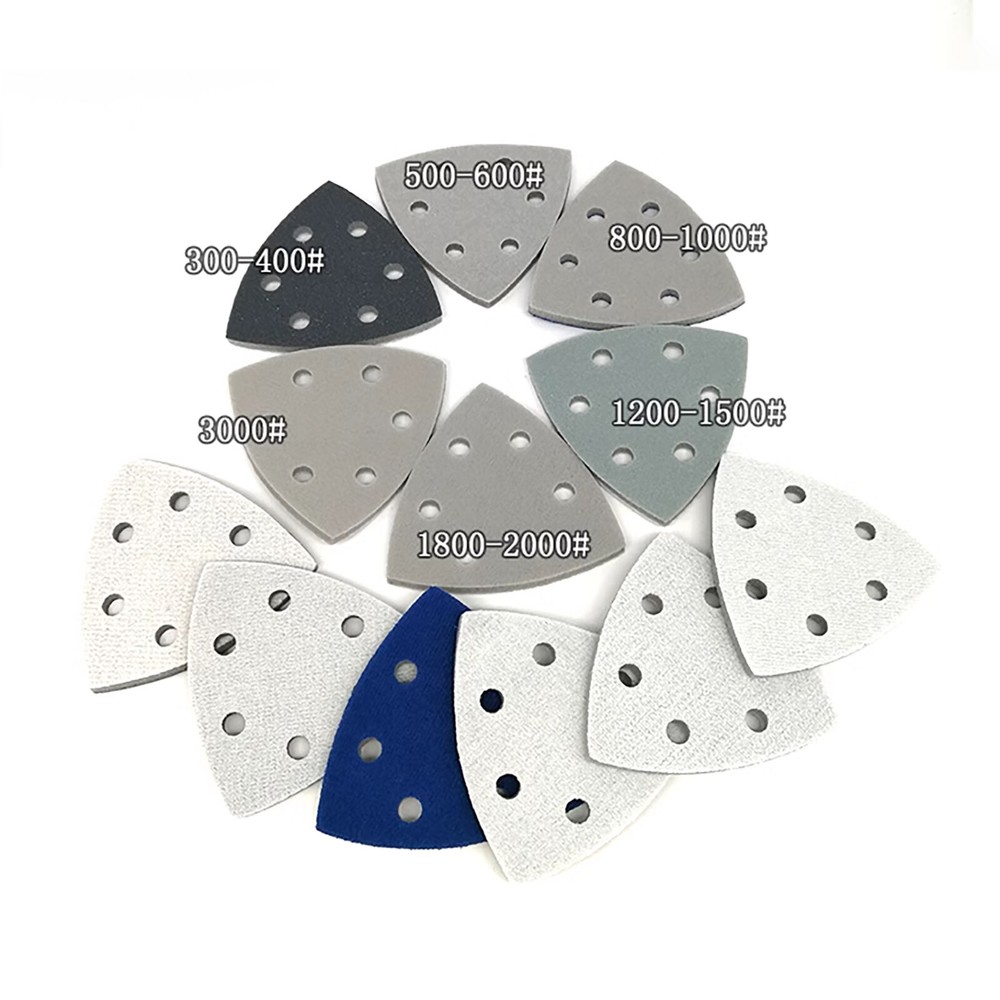 Mouse Sanding Sheets Mouse Palm Sander Sandpaper 6 Hole Triangle Sandpaper 90mm