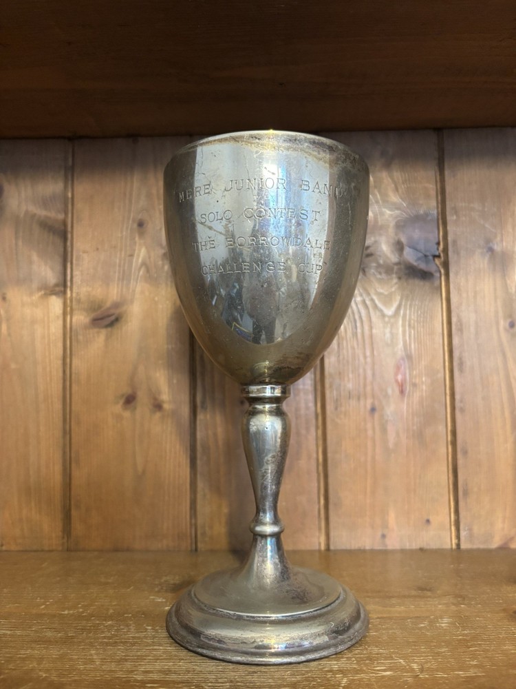 Medium/Large silver plate trophy, trophies
