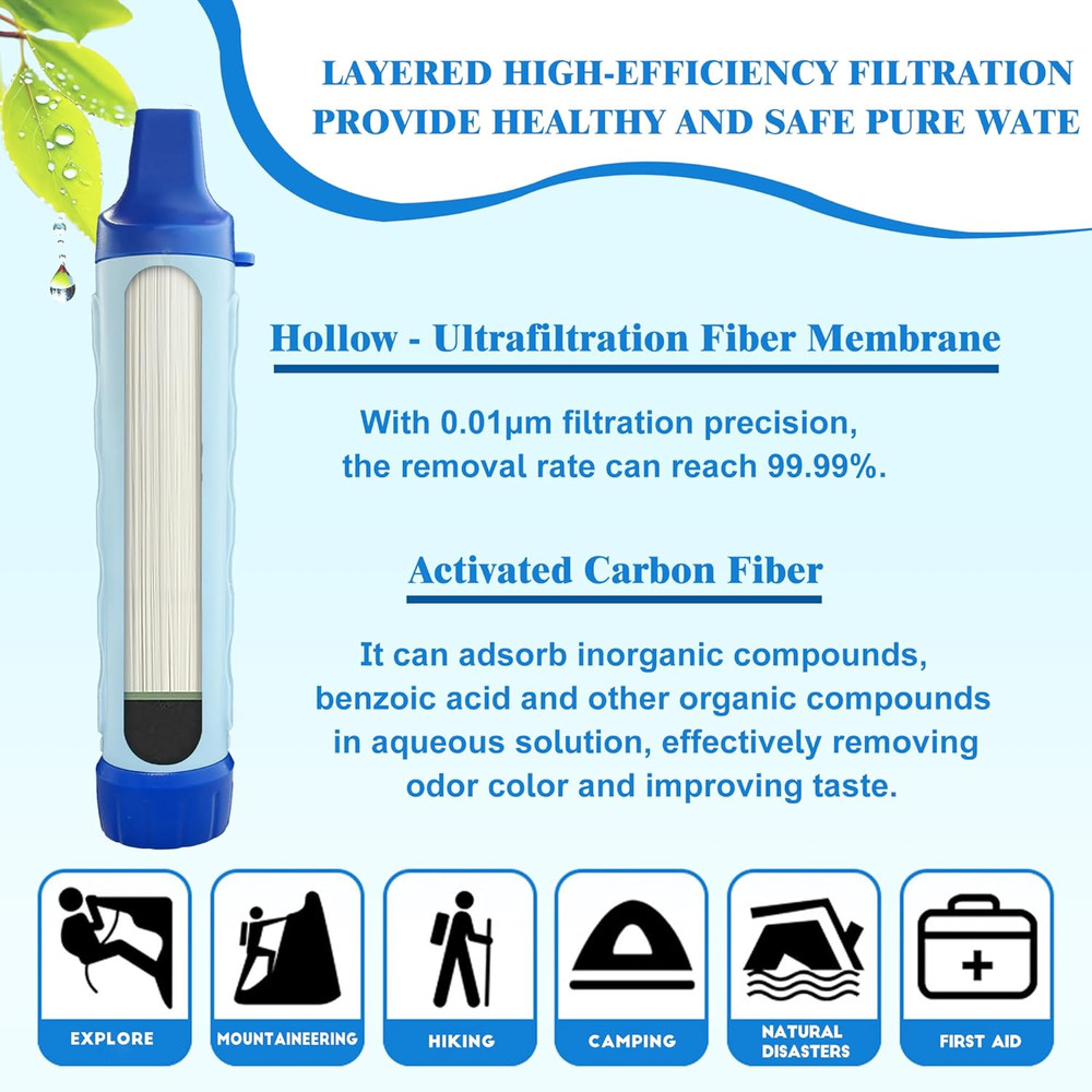 Gravity Fed Water Filtration System with Adjustable Tree Strap, Gravity Bag with