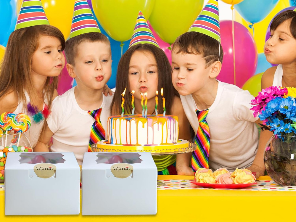 20 Pcs Cake Boxes 6X6X5Inch Bakery Boxes with Window White Cupcake Boxes