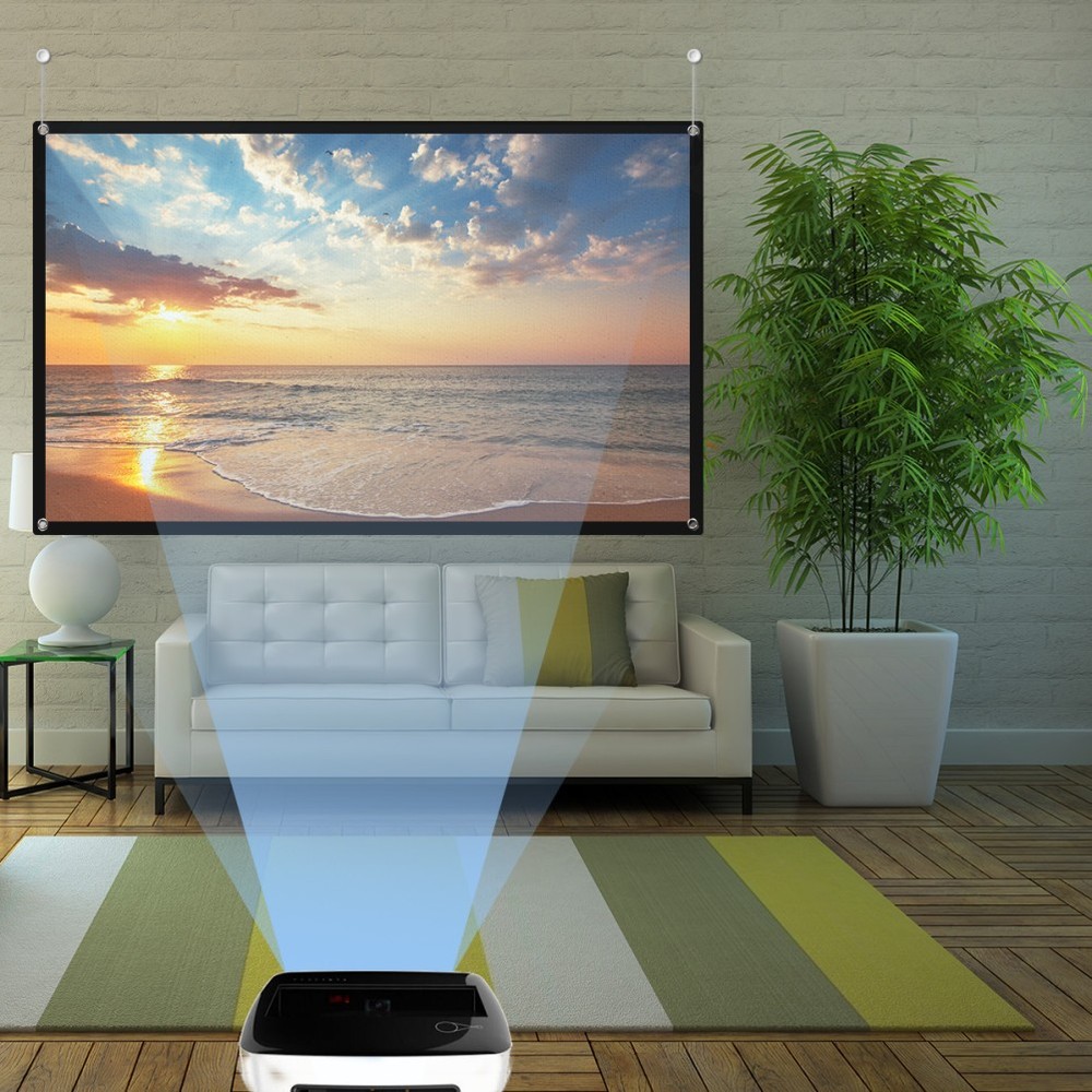 Roll Up Screen Projection Anti-crease Projector White Sheet Fold