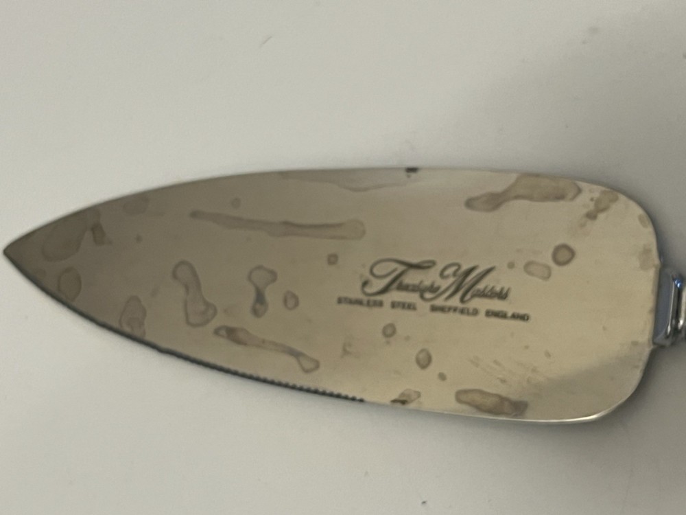 Vtg Treasure Masters Stainless Pie & Cake Server England Pearlized Handle