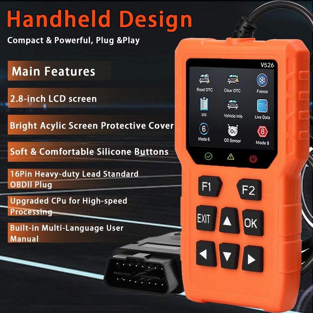 V526 OBD2 Scanner Diagnostic Tool Engine Light Fault Code Reader Since 1996