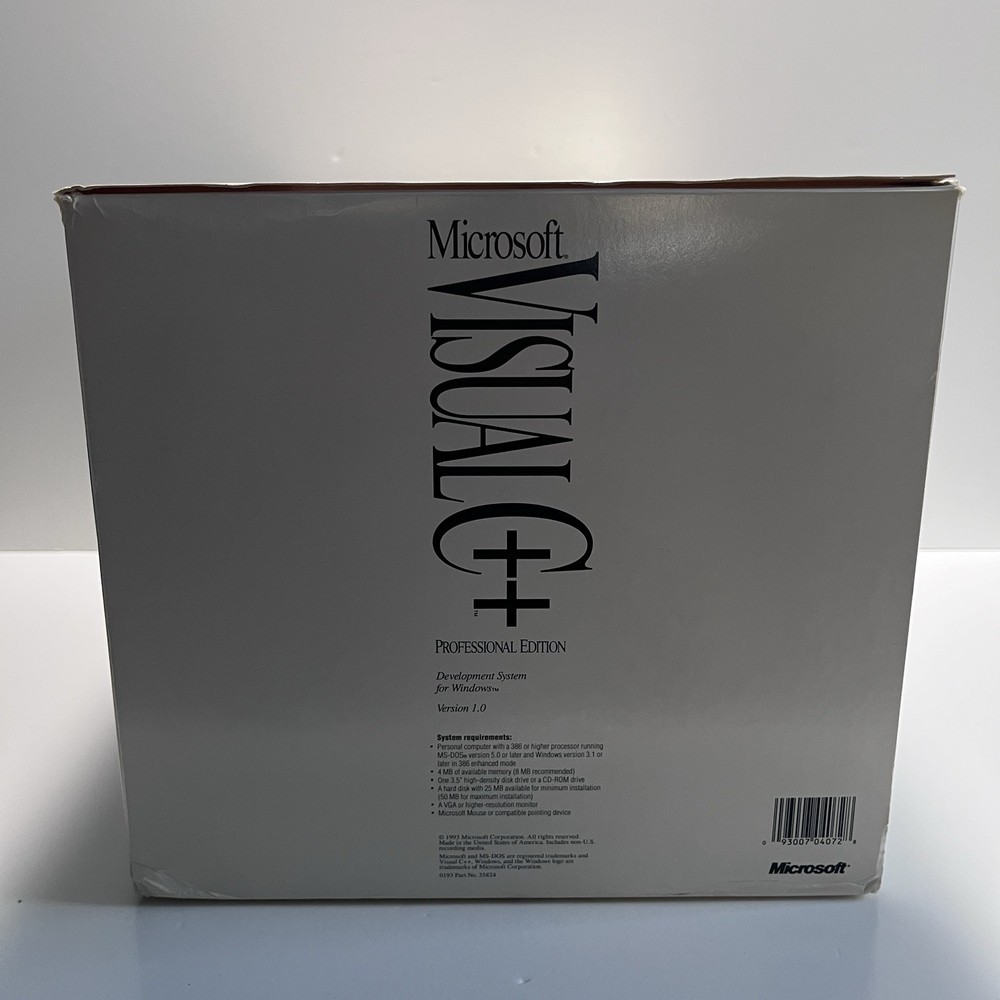 1993 MICROSOFT VISUAL C++ PROFESSIONAL EDITION BOOK SET SEALED DISKS