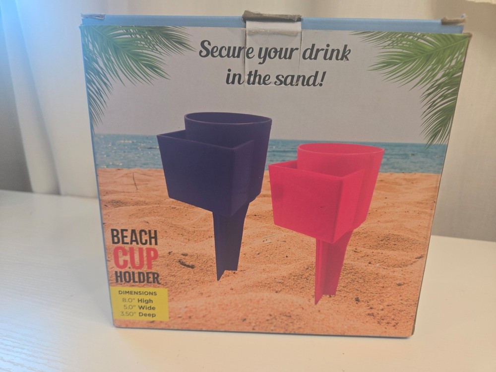 2 Beach Cup Holders, Open Box