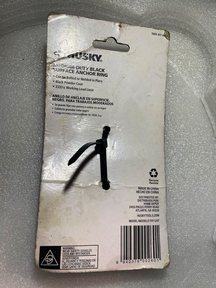Husky 2333 Lbs Medium-Duty Black Surface Anchor Ring