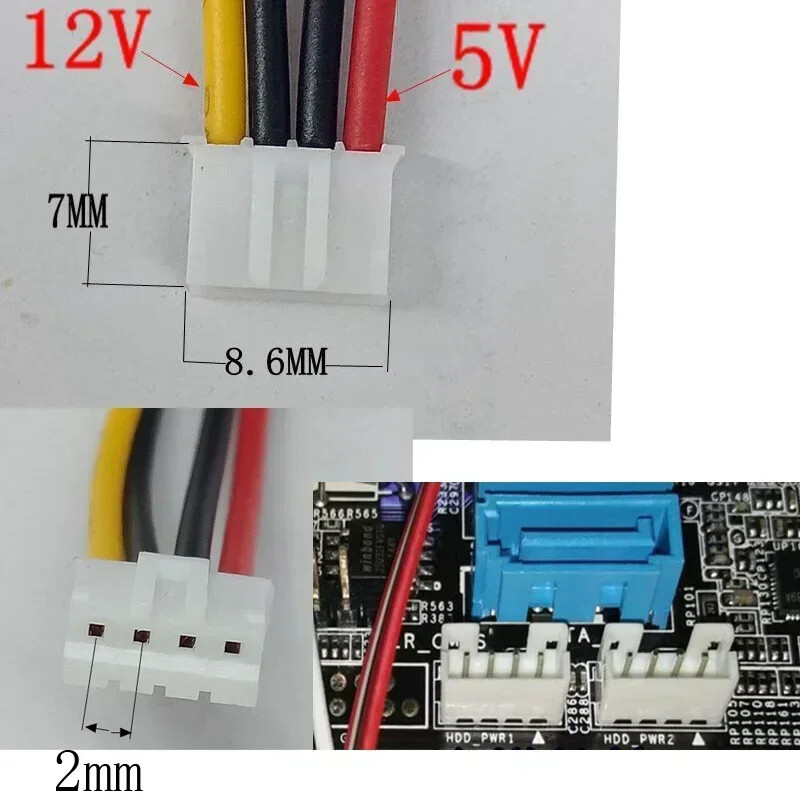 PH2.0 Small 4pin Power Data Cable For CD/DVD HTPC HIN MINI ITX Mainboard Cord