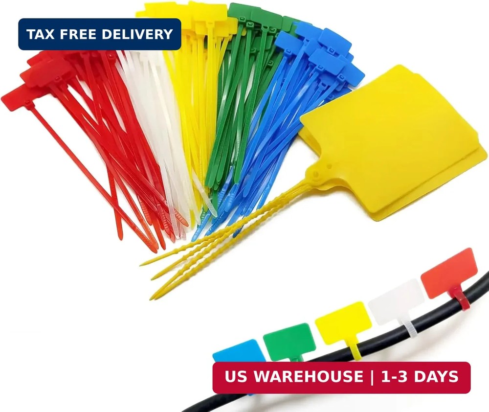 Cable Marker Tie Tags, 104Pcs Self-Locking Zip Tags Write on Label, Nylon Wire L