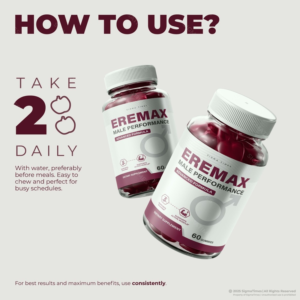 Eremax Gummies – Men’s Vitality & Performance Support Supplement -2 Pack