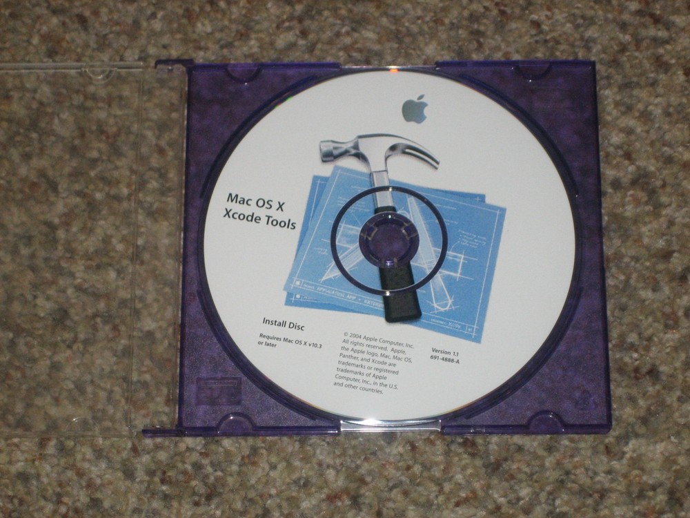 Apple Mac OS X Xcode Tools Install Disc Version 11 691-4888-A 2004