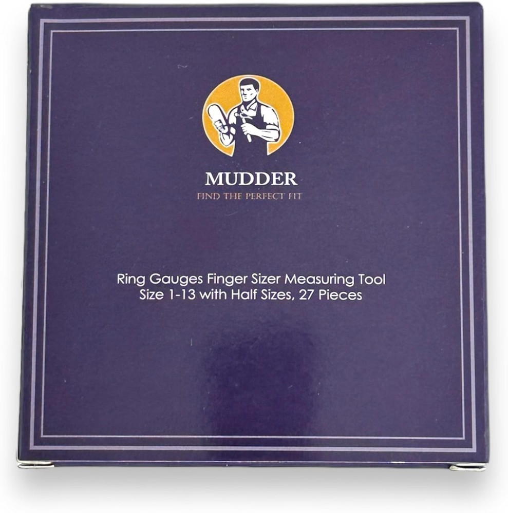Mudder Stainless Steel Ring Gauges Finger Sizer Professional Measuring Silver