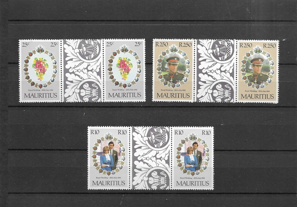 Mauritius 1981 Royal Wedding Gutter Pairs