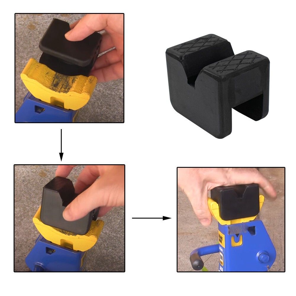 2pc Rubber Axle Jacking Pads Jack Stand Pad Adapter Frame Rail Protector Slotted