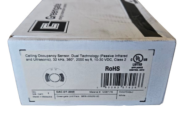 Greengate OAC-DT-2000 MicroSet Dual Tech Ceiling Sensor