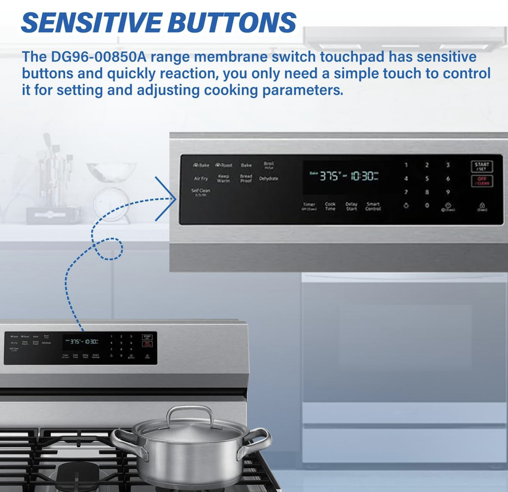 DG96-00850A Range Touch Control Panel Range Membrane Switch Touchpad For Samsung